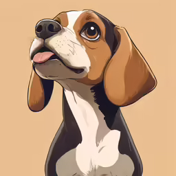 a dog with a cartoon image of a dog