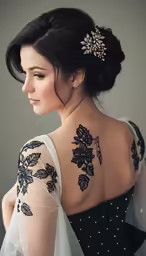woman with an elaborate tattoo on her back