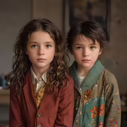 two young girls are sitting next to each other