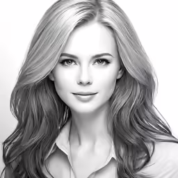 a girl with long blonde hair wearing a shirt