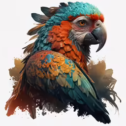 the colorful bird has been painted with colors