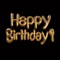 a birthday greeting made with balloons