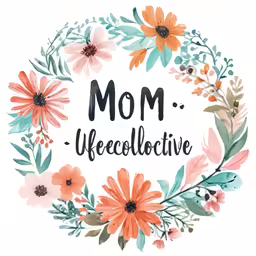 the words mom, weelicicive are painted on white paper with a floral frame
