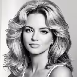 the model is posing in black and white