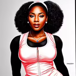 a painting of a woman with black hair in an orange and white dress