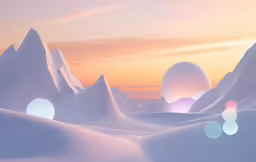 the bright lights on snow are blurry and create a painting effect