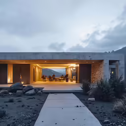 a large open living area in the back of a home