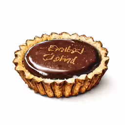 a pastry covered in chocolate icing is sitting on the table