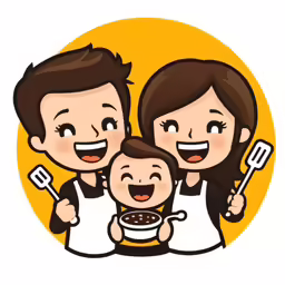 a family holding a baby while it is being eaten
