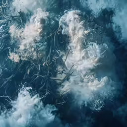 some clouds in the sky are all in one place