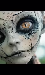 a young woman with make up looking like a zombie