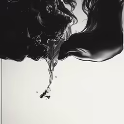 a photo taken inside water with a jet and black ink