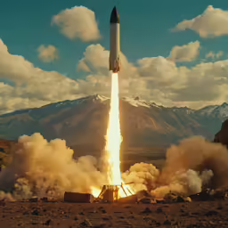 the rockets launching in the sky are hitting the ground