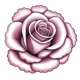a pink rose flower is drawn in the shape of a heart,a pink rose flower on a white background,a drawing of a rose with purple petals,the flower on this drawing is done by a person,an ink drawing of a purple rose