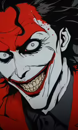 the joker who is painted on to a piece of wood
