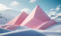 a 3d rendering with mountain tops in the background