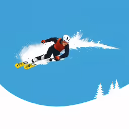 a man is skiing down a snowy hill