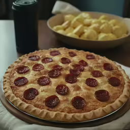 a table topped with pizza and potatoes and a plate filled with potatoes