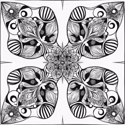 an artistic pattern in the shape of leaves and flowers