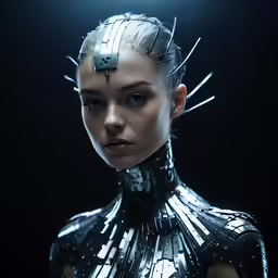 a very pretty woman with lots of spikes on her head