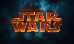 the word star wars on a black background