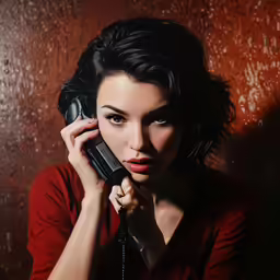 a young woman holding a cell phone to her ear