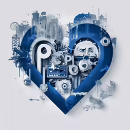 a heart shaped with various things inside
