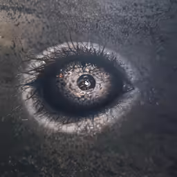 an image of a eye seen from above