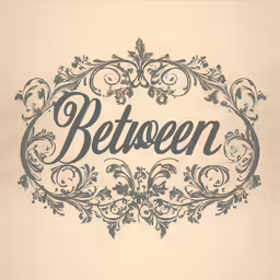 the word between is in a ornate frame