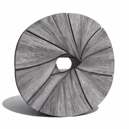 a wooden object on white background with light shadow