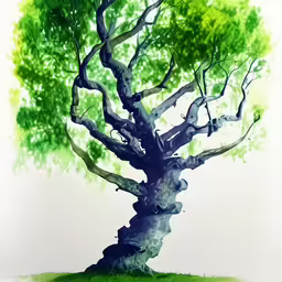 a large tree with many branches is on the ground