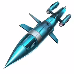 an 3d model of a blue fighter jet