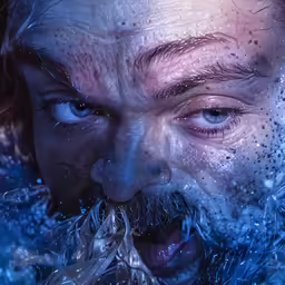 the man is in front of water looking at something