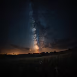 the milky is visible over a vast field