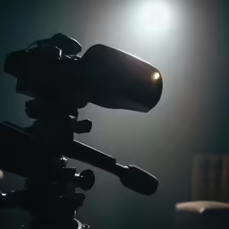 an old style camera with some lights