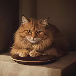 a very large fluffy cat sitting on a shoe