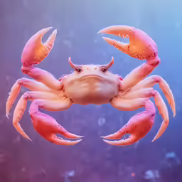 the small crab is standing on a reef in the water