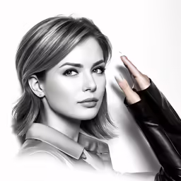 a woman is touching her fingers on the wall
