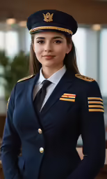 young female in air force uniform smiling for camera