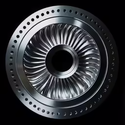 an electric vehicle engine in chrome and steel
