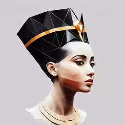 an abstract portrait of the face of the egyptian pharaoh