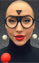 a woman wearing glasses is in the photo