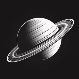 the planets in white are drawn on black paper