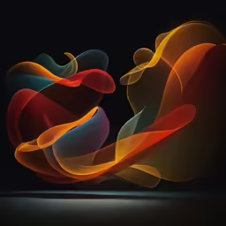 a close up photo of orange and red swirls