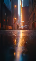 people with umbrellas walking down an alley way