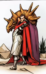 a person dressed in an armor holding on to a dragon