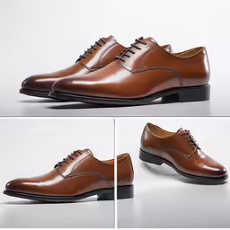 three photos of the shoe with three views
