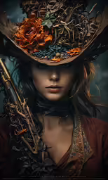 the girl is holding a gun in her hand