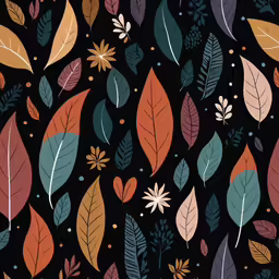 a bunch of leaves on a black background