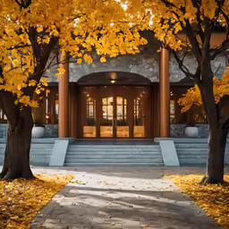 an image of a building that is in autumn